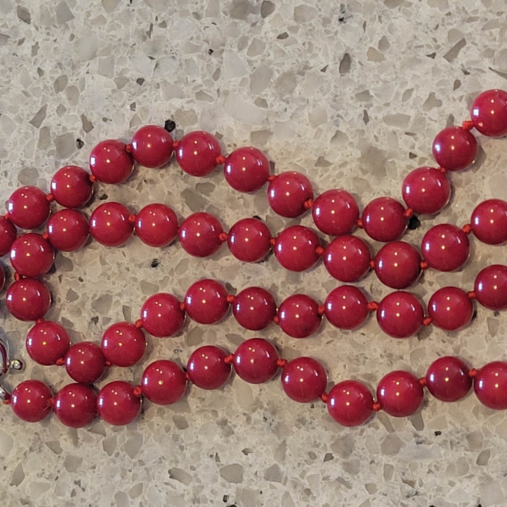 RED CORAL NECKLACE WITH EARRINGS SET  BRAND NEW WITH TAG.